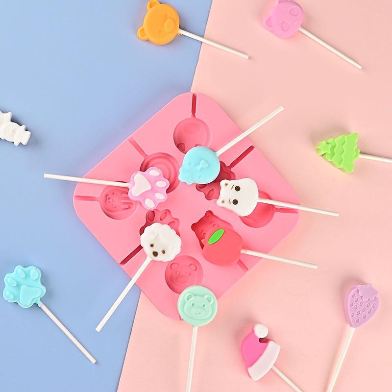 Khuôn Kẹo Mút Lollipop - Làm Kem, Làm Kẹo Mút Dễ Thương Cho Bé