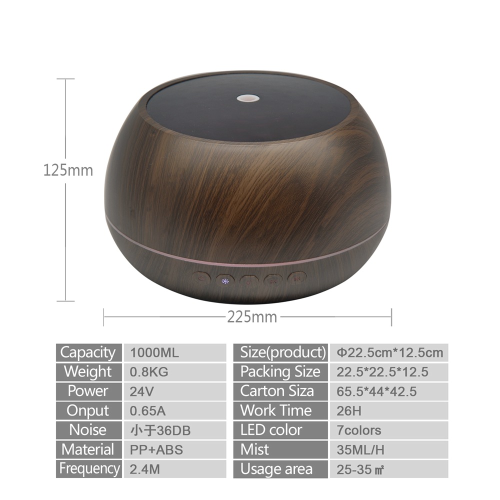 (Hàng chính hãng) Máy xông tinh dầu Vdecor 1000ml tích hợp loa Bluetooth nghe nhạc