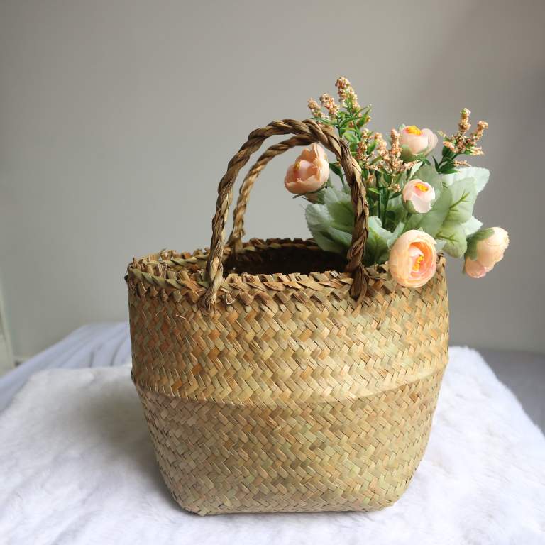 Giỏ Đệm Tròn Đựng Hoa, Đựng Trái Cây Trang Trí - Cổ Điển - Thiên Nhiên