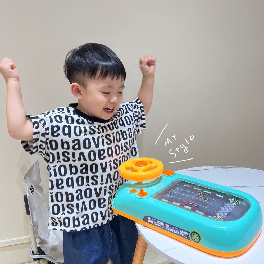 Đồ Chơi Ô Tô Đường Đua Xe Có Màn Hình Chuyển Động Cho Bé Có Vô Lăng Điều Khiển, Quà Tặng Sinh Nhật Cho Bé