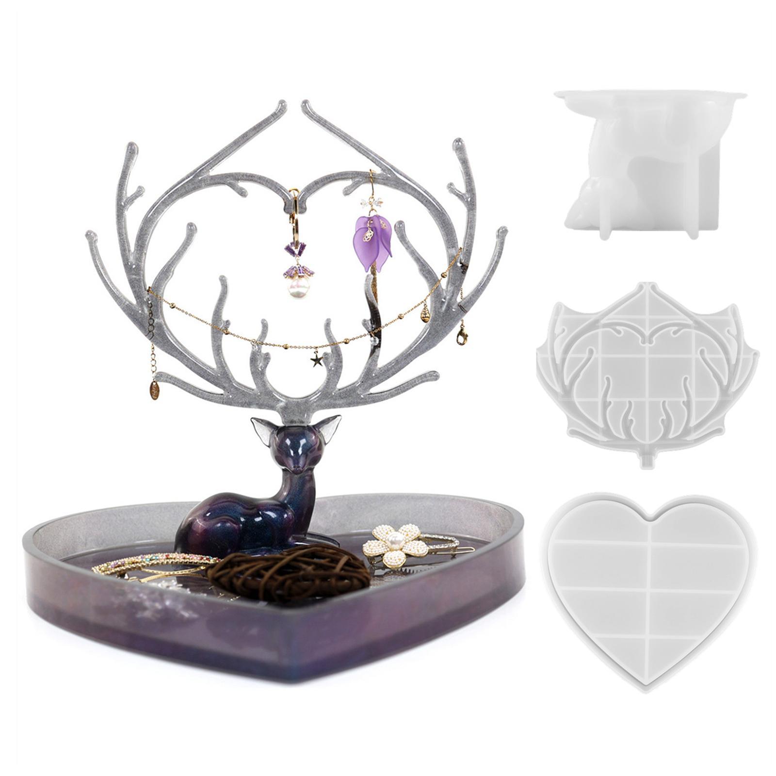 Jewelry Display Rack Silicone Mold Epoxy Resin Art Crafts Jewelry Tray Mould for Office