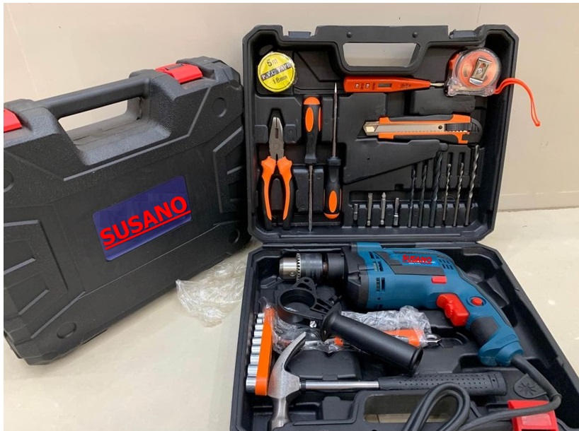 Bộ máy khoan điện ACZ 2000W khoan tường, khoan sắt, khoan bê tông máy 2 pin, đảo chiều và mũi khoan