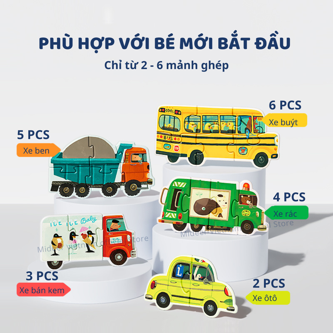 Đồ Chơi Ghép Hình Cho Bé Mideer My First Puzzle Busy Building