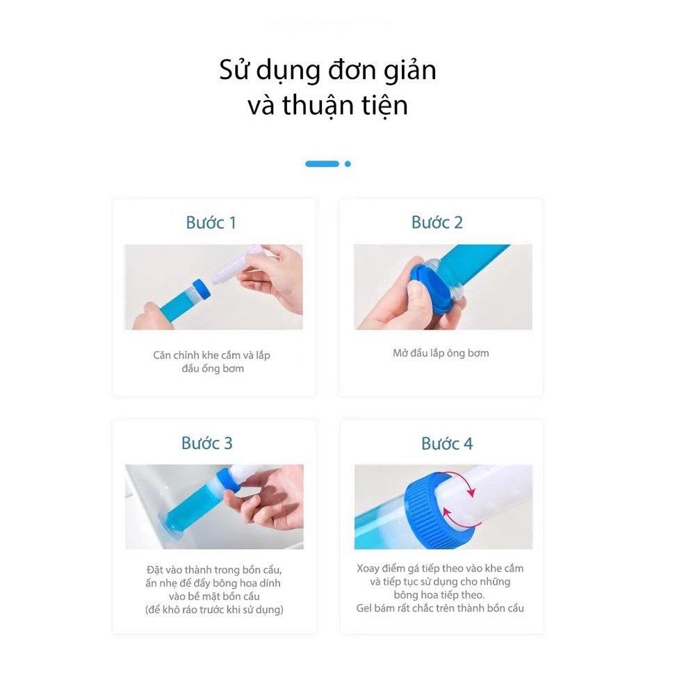 Gel Khử Mùi Làm Thơm Bồn Cầu Hình Cánh Hoa Loại 1 (1 lọ+1 ống đầy)