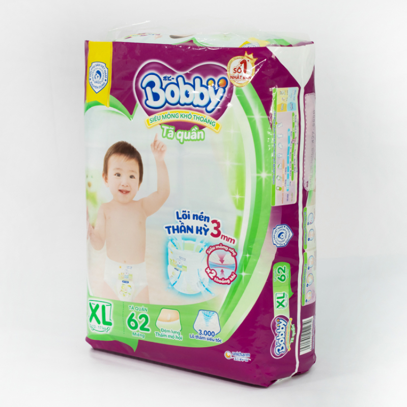 Tã quần Bobby size XL 62 miếng (cho bé 12 - 17kg)