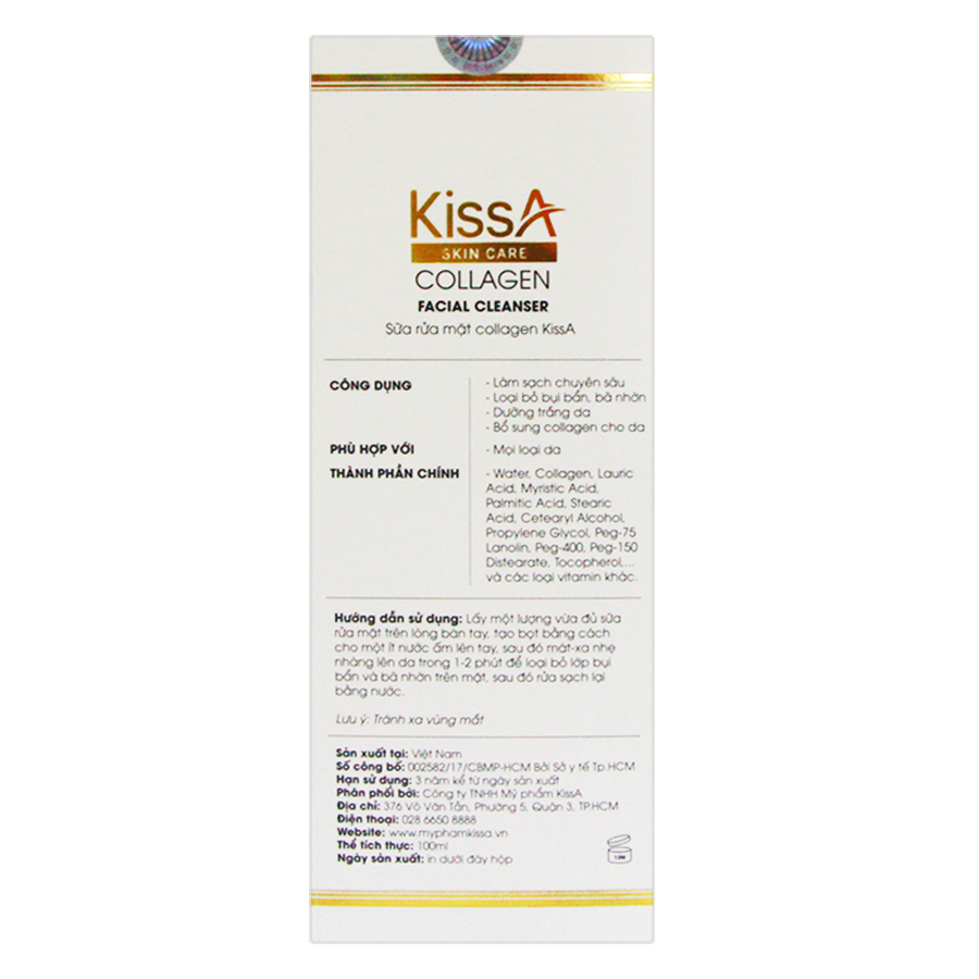 Sữa Rửa Mặt Collagen Kissa (100ml)