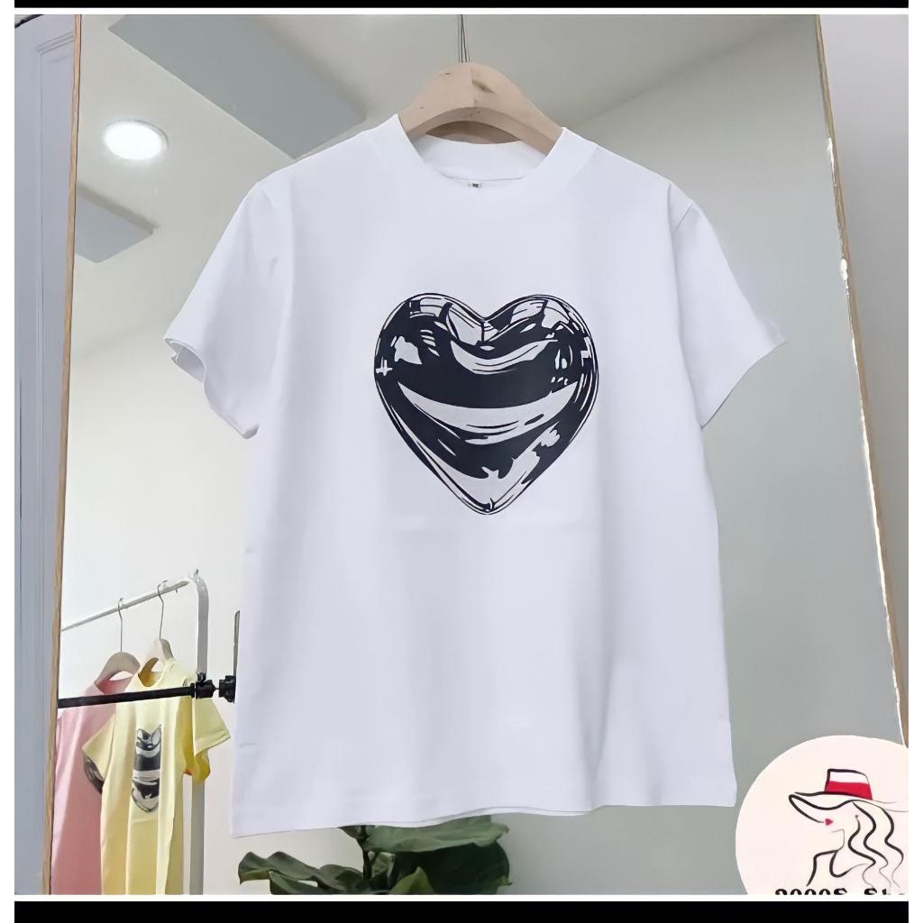 Áo Thun Baby Tee Hình Quả Táo Cổ Tròn Cộc Tay Dáng Rộng