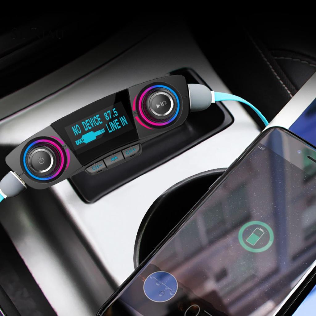 *QCDZ* BT06 Car MP3 Player Bluetooth 4.0 U Disk TF Card Black Mobile Phone Handsfree Car FM Transmitter for Vehicle