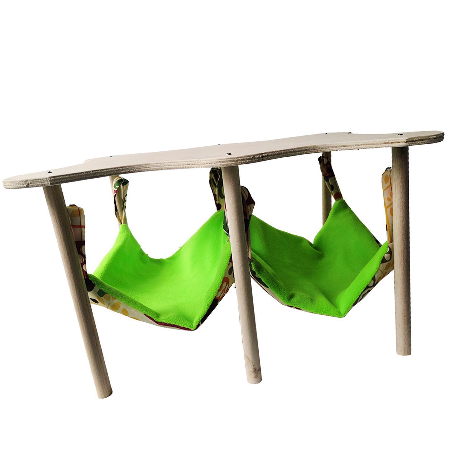 Guinea Pigs Hammock Guinea Pig Hideout with Durable Wooden Stand Hanging Bed Hamster Hammock for Chinchilla Small Animals Dwarf Rabbit Bunny