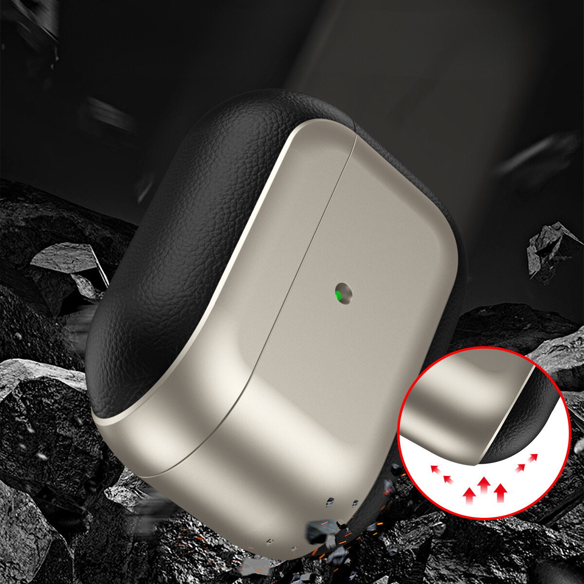 Ốp Case Kai.N Chrome dành cho Airpods Pro 2/ Airpods Pro, kèm dây đeo_ Hàng chính hãng
