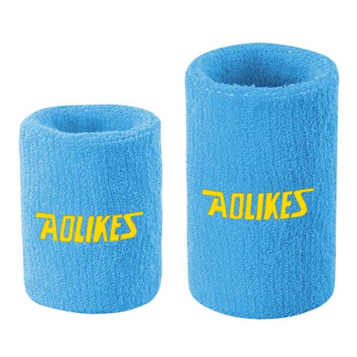 Băng Đô Đeo Cổ Tay Chặn Mồ Hôi Thể Thao Aolikes A0235 Chính Hãng - Xanh Da Trời, 1 Chiếc