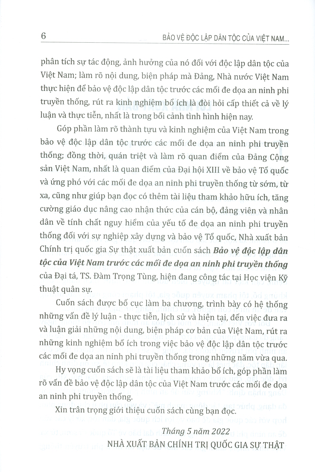 Bảo Vệ Độc Lập Dân Tộc Của VIỆT NAM Trước Các Mối Đe Dọa An Ninh Phi Truyền Thống