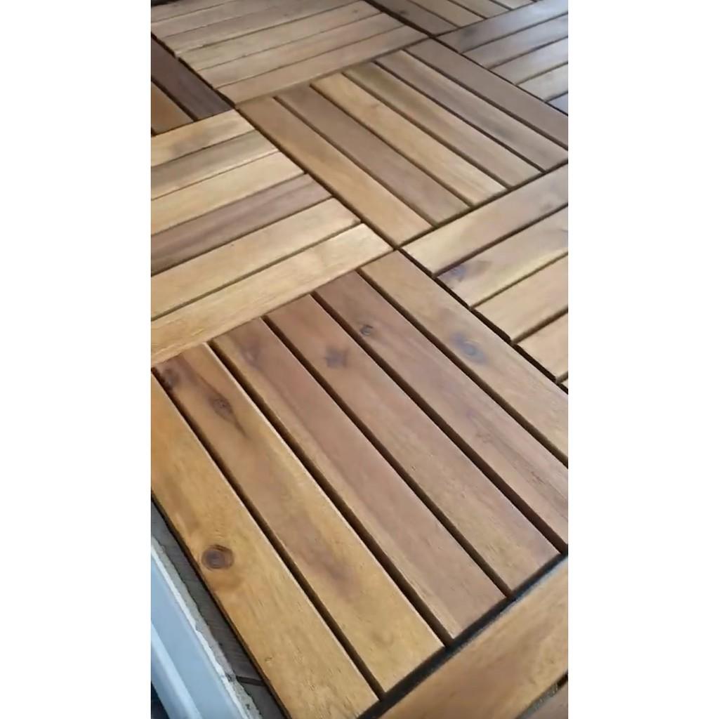 Tấm Lót Sàn Nhựa Ban Công GỗTự Nhiên 6 Nan (30x30x2.5cm) - Sàn gỗ vỉ nhựa ban công tiêu chuẩn