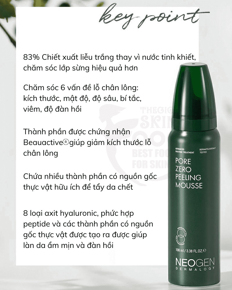 Tẩy Da Chết Dạng Bọt Mịn BHA, Làm Sạch, Se Khít Lỗ Chân Lông Neogen Pore Zero Peeling Mousse 100ml