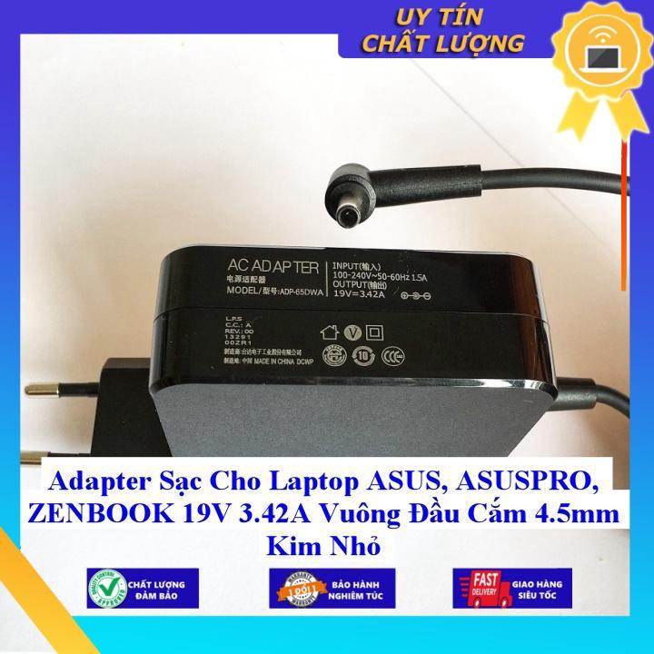 Adapter Sạc Cho Laptop ASUS ASUSPRO ZENBOOK 19V 3.42A Vuông Đầu Cắm 4.5mm Kim Nhỏ - Hàng chính hãng  MIAC918