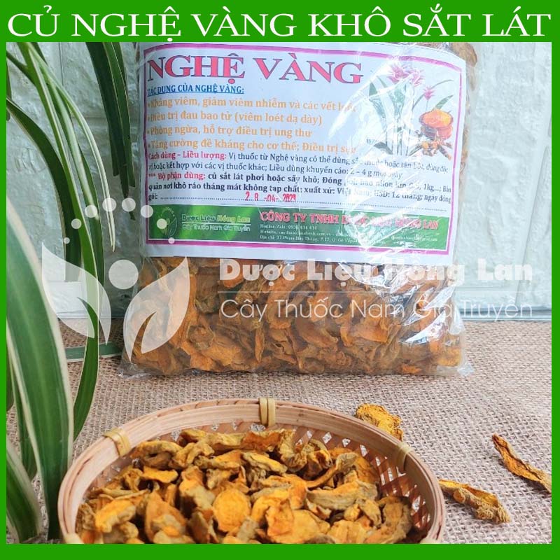 Củ Nghệ Vàng khô sắt lát gói 1kg