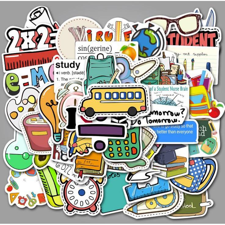 Sticker dán cao cấp DỤNG CỤ HỌC TẬP Cực COOL ms#15