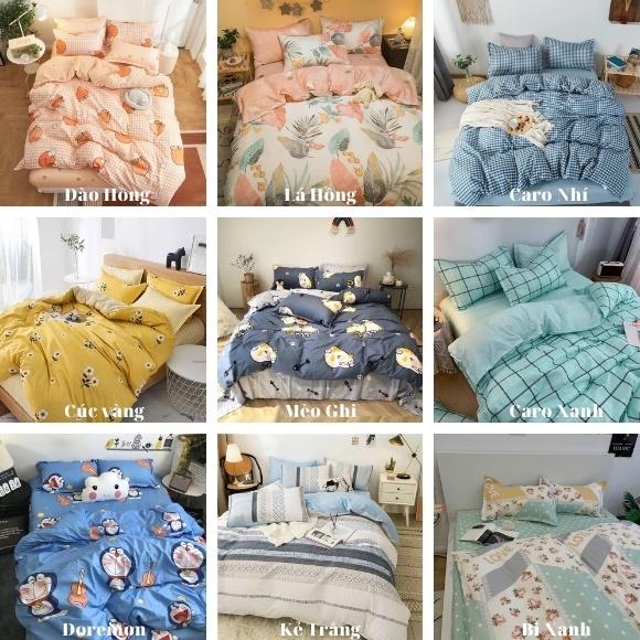 Bộ Chăn Ga Gối Poly Cotton 4 Món Cao Cấp