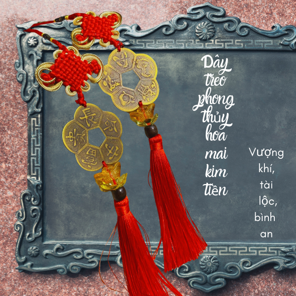 Dây treo phong thủy hoa mai kim tiền NHASAN Vượng khí, tài lộc, bình an