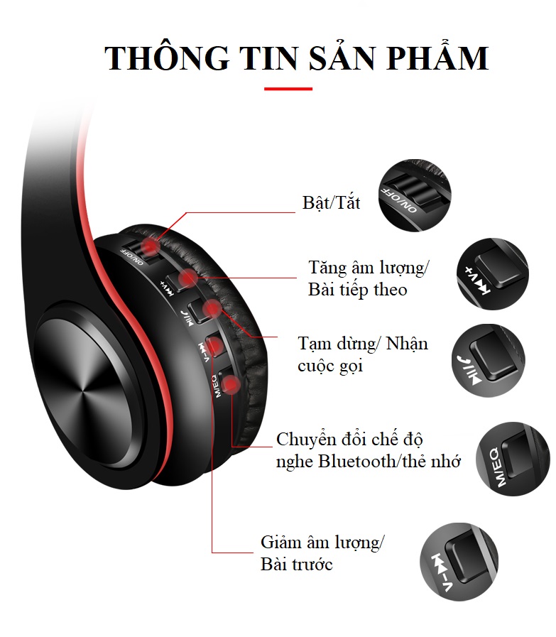 Tai nghe trùm đầu không dây HZ-07