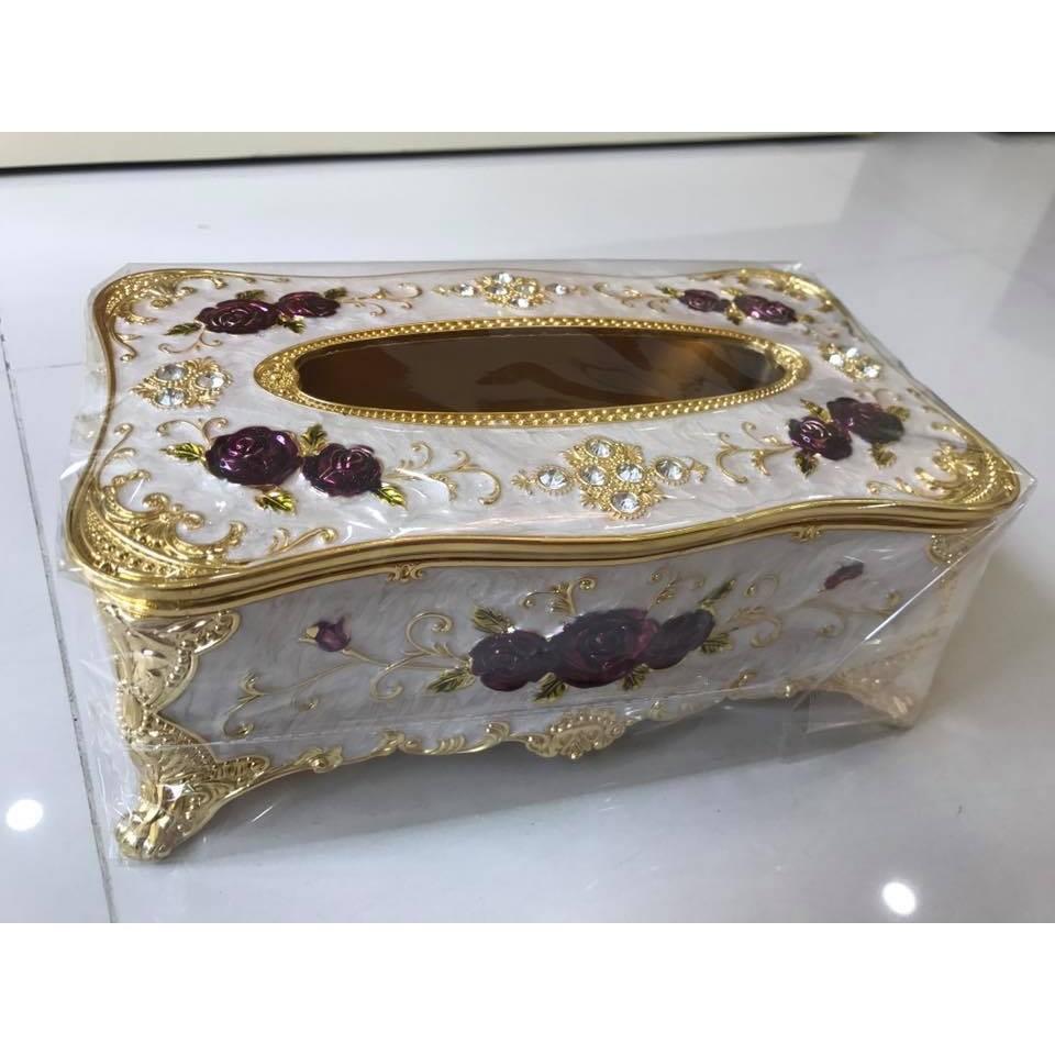 Hộp đựng giấy mạ vàng phong cách hoàng gia