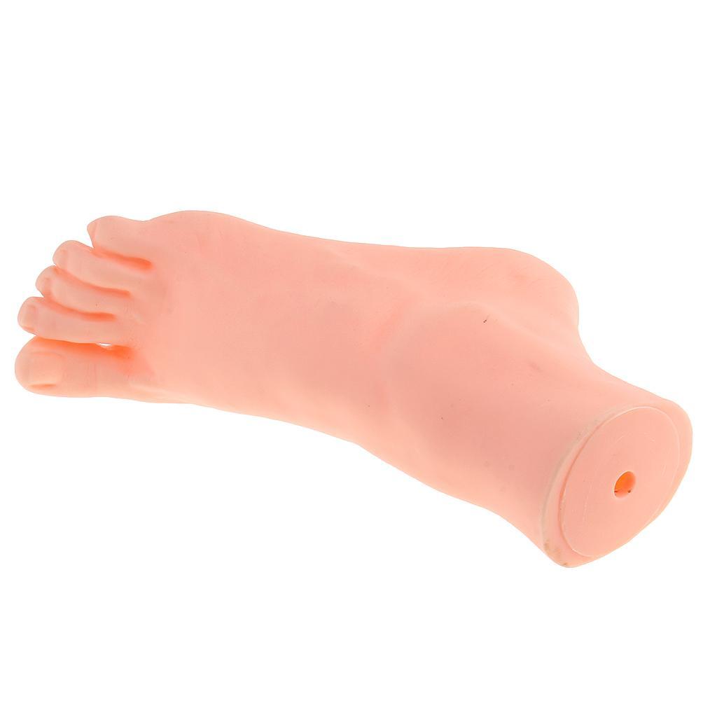 1pcs Silicone Rubber Male Right Foot Mannequin Model for Shoes Socks Sox Short Stocking Anckle Chain Display