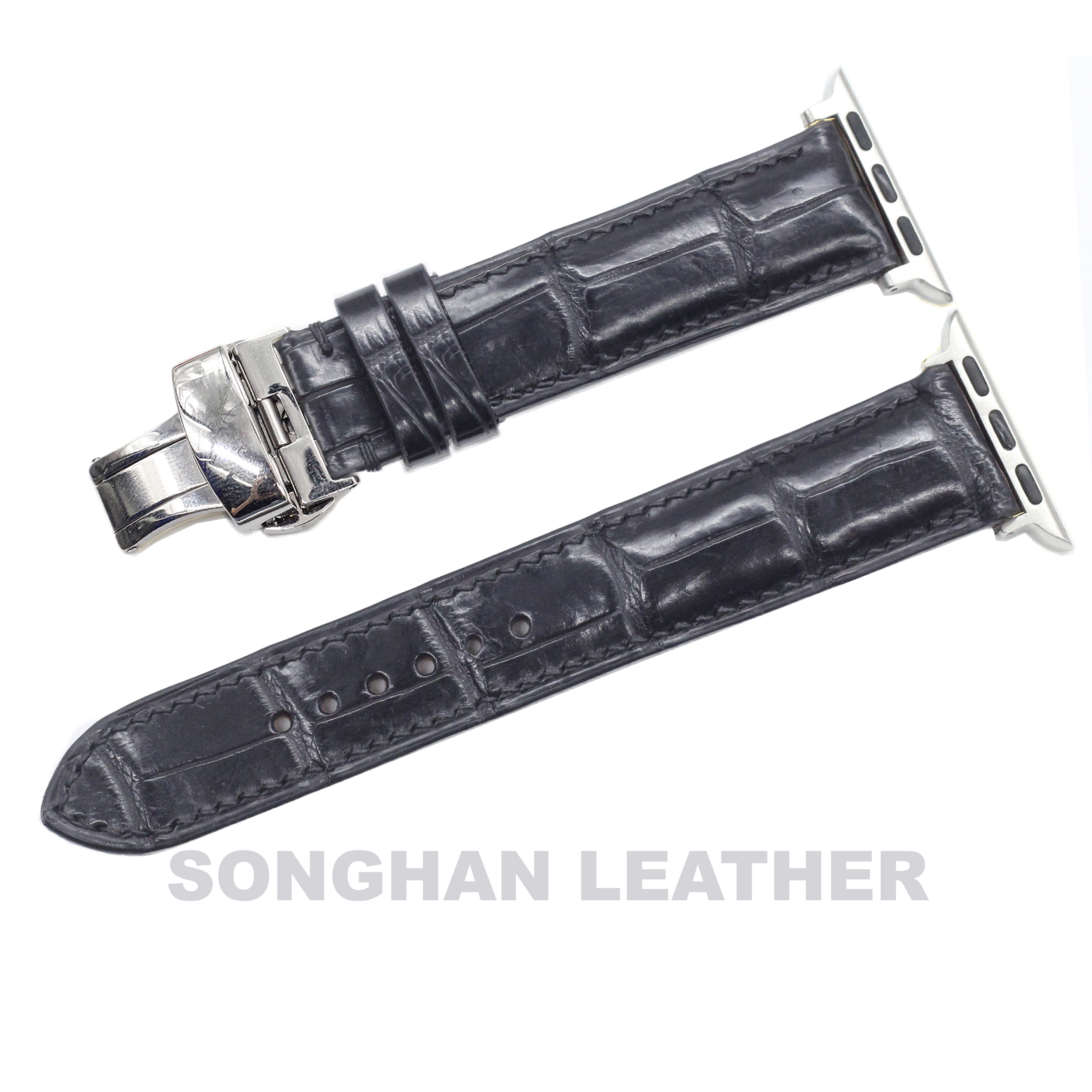 Dây Đeo Thay Thế Dành Cho Apple Watch Da Cá Sấu Cao Cấp, Dây Da Apple Watch Series 2,3,4,5,6,7 Size 38mm,40mm,41mm,42mm,44mm,45mm Hàng Chính Hãng Songhan Leather