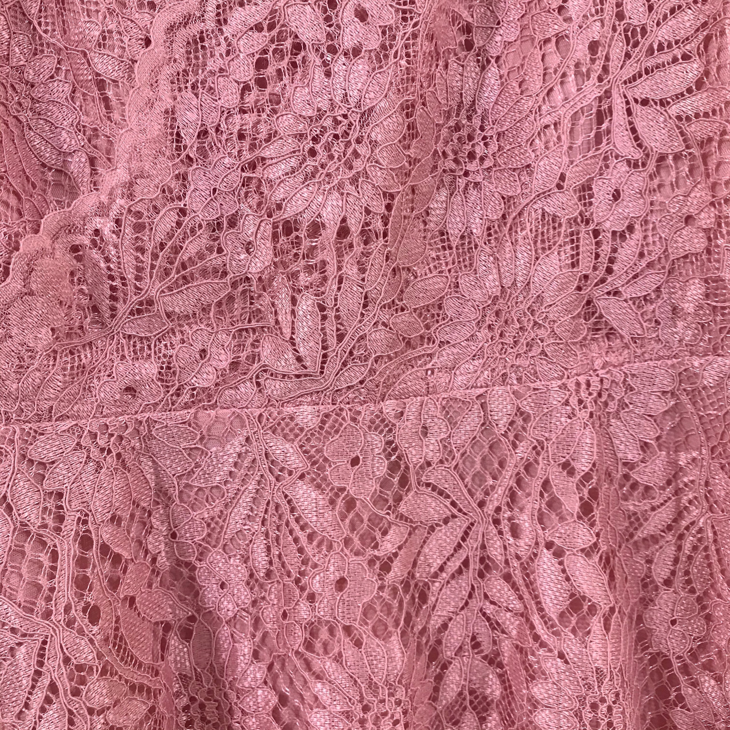 Đầm xòe ren hoa cổ v màu hồng siêu cute - VN41160