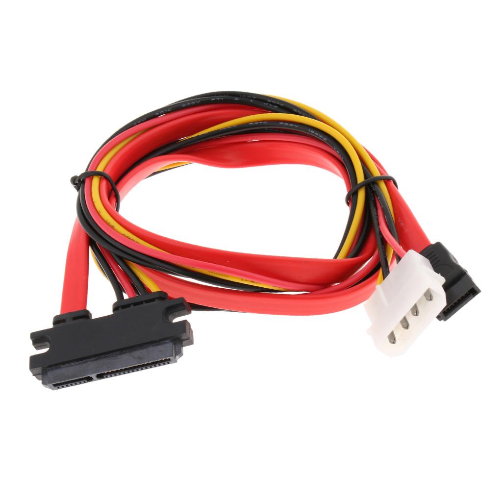 SATA Power Cable HDD Cable 0.7 M 7 + 15 Pin to L4P 4 Pin & 7 Pin