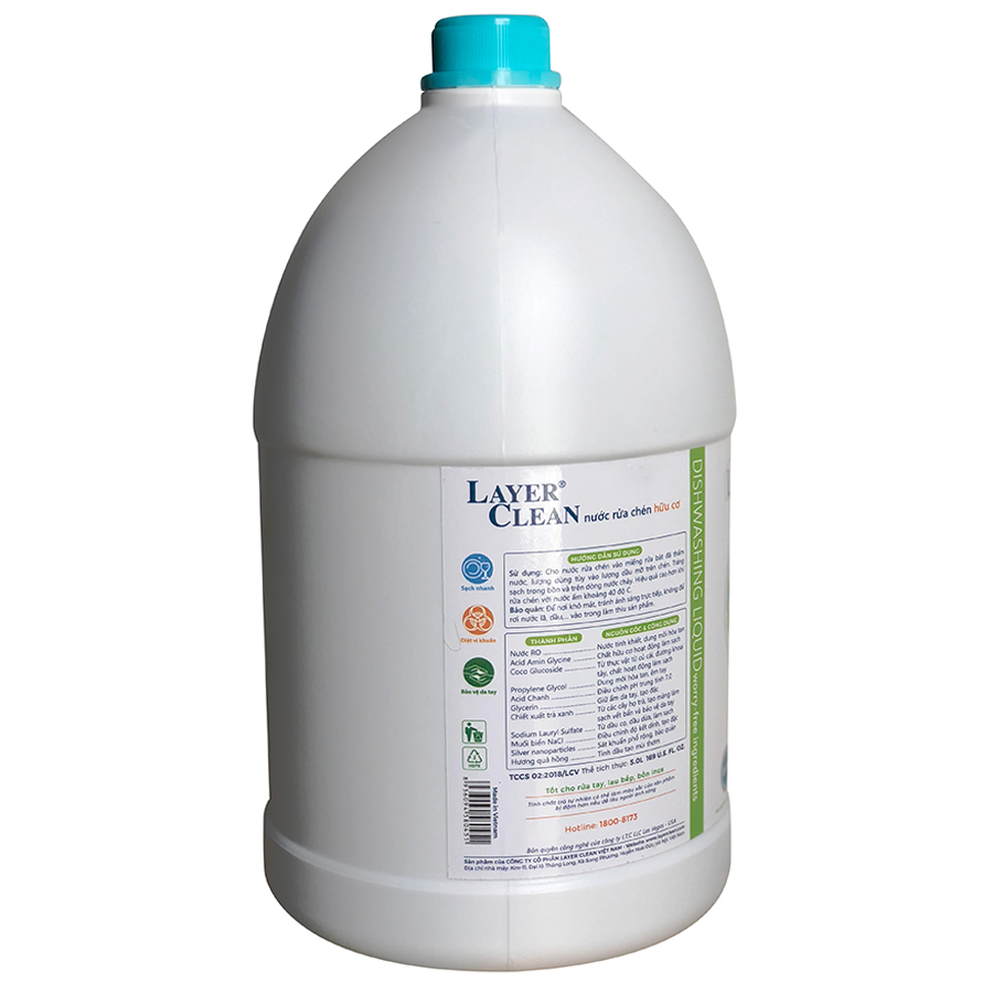 Nước Rửa Chén Hương Quả Hồng Layer Clean (5L / Bình)