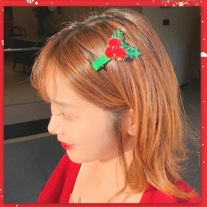 Set 5 kẹp tóc Noel đủ họa tiết đáng yêu màu xanh đỏ chủ đạo thoải mái phối đồ đi chơi Giáng sinh – NOEL004