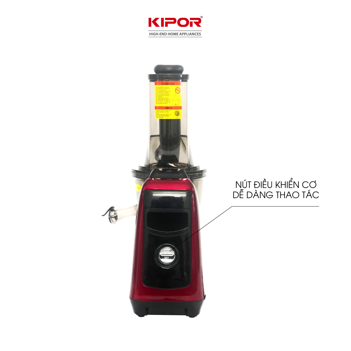 Máy ép chậm KIPOR KP-SJ595 - Chân đế chống rung lắc - Tặng lưới làm kem - Động cơ đồng nguyên chất công suất lớn -Hàng chính hãng