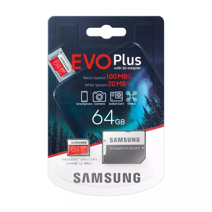 Thẻ Nhớ Micro SDXC Samsung Evo Plus 64GB 100MB/s ( New 2020) - Hàng nhập khẩu