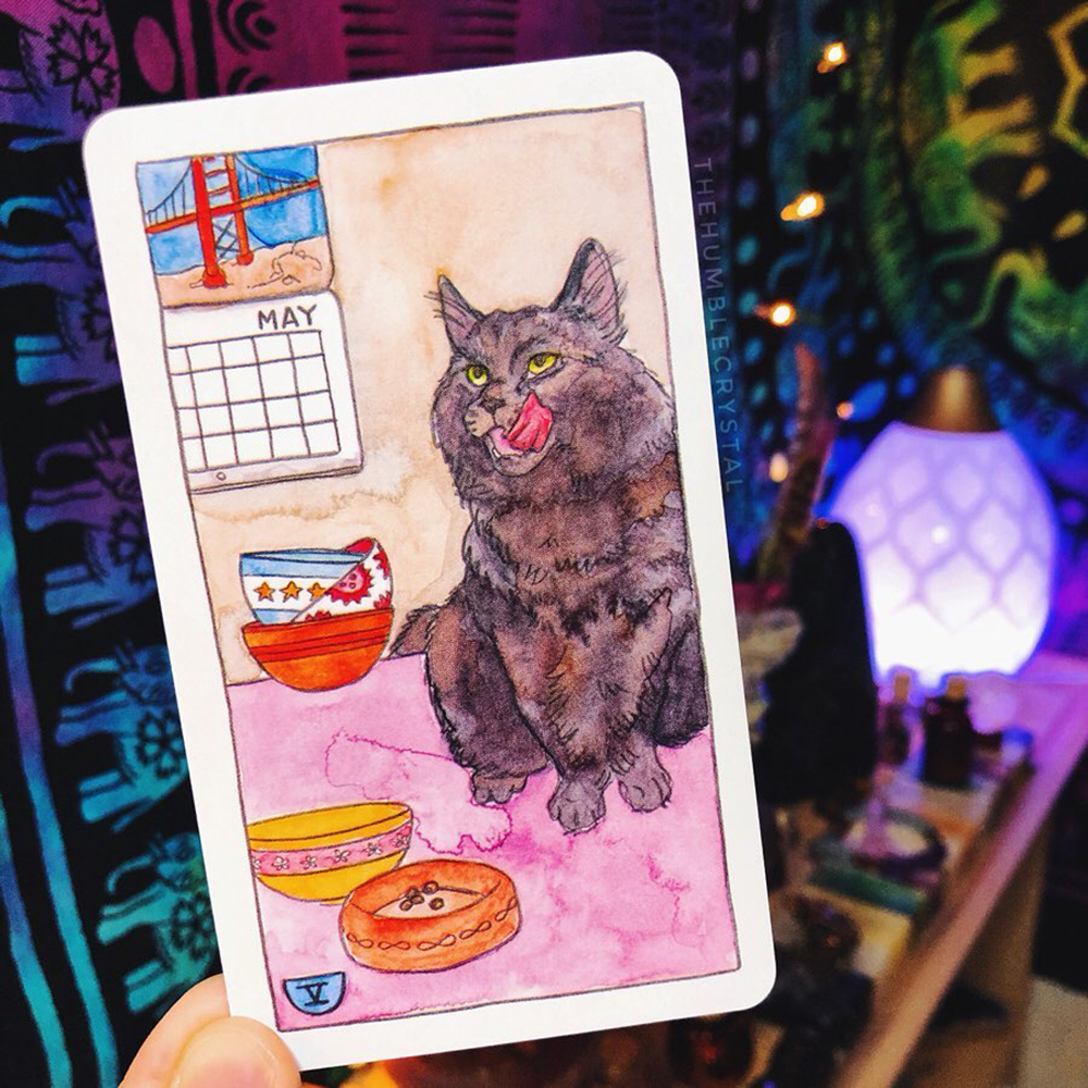 Bộ Bài Cat Tarot 78 Lá Bài Tặng Đá Thanh Tẩy
