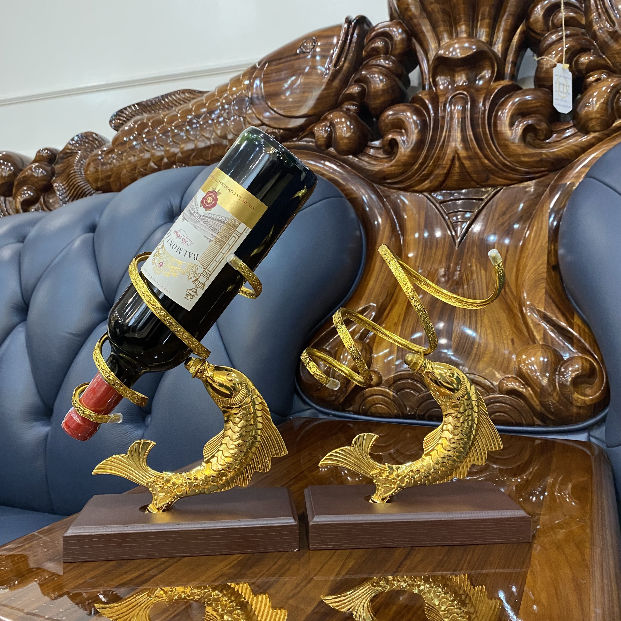 Giá đựng vang cá chép tân cổ điển GR39