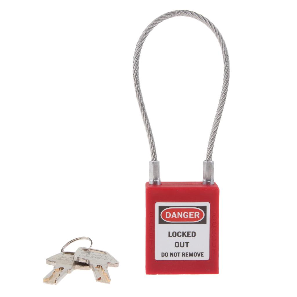 Stainless Steel Cable Safety Padlock Lockout Isolation Lock, 7 Color