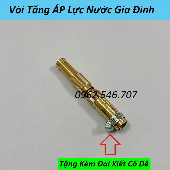 Đầu Vòi Phun Nước Rửa Xe, Tưới Vườn Tiện Dụng - Vòi Xịt Tăng Áp Bằng đồng Có Thể điều Chỉnh Nhiều Chế Độ Phun