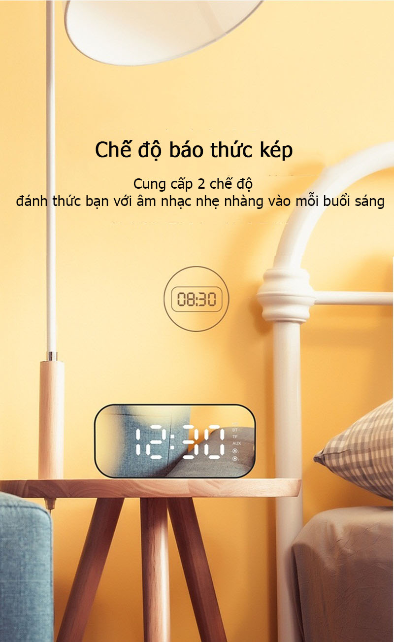 Loa Bluetooth kiêm đồng hồ báo thức S2