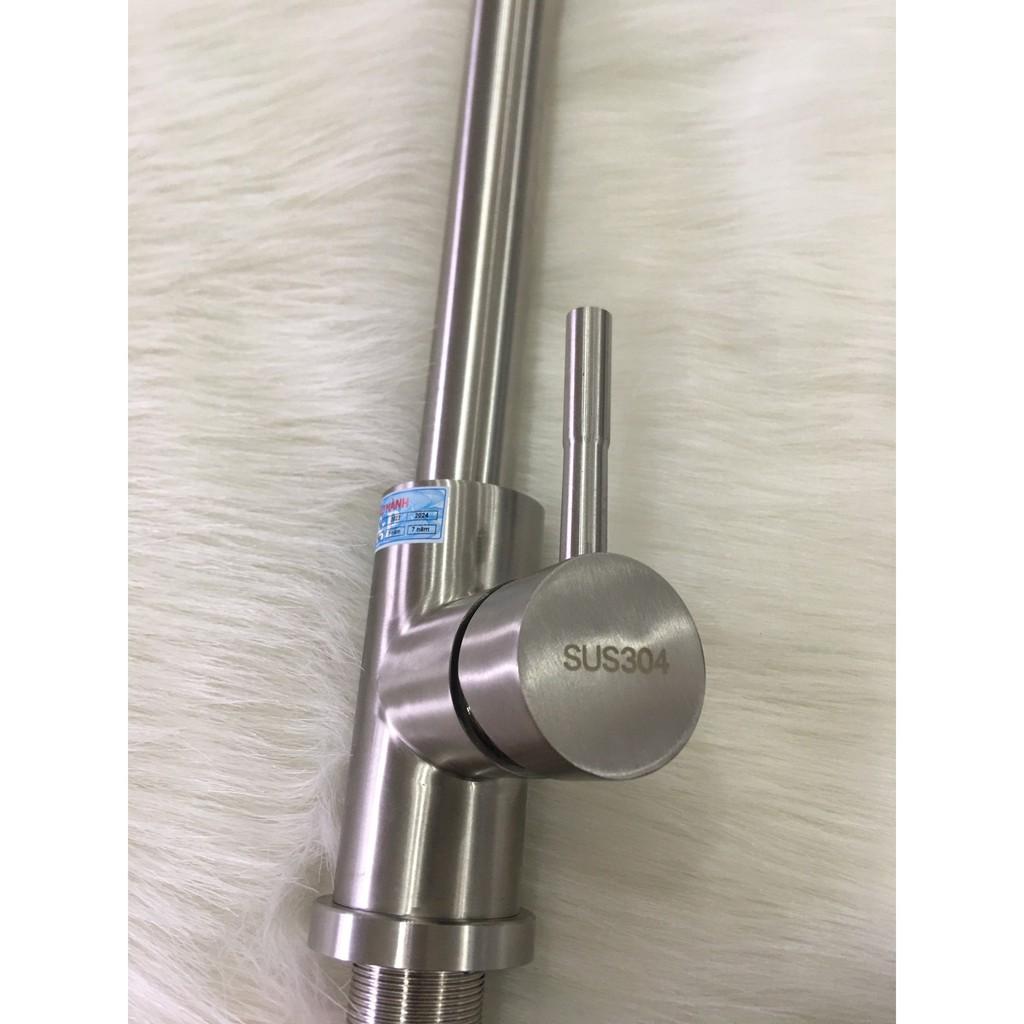 Vòi rửa bát rút dây inox 304 VRB23 - tặng đôi dây cấp nước