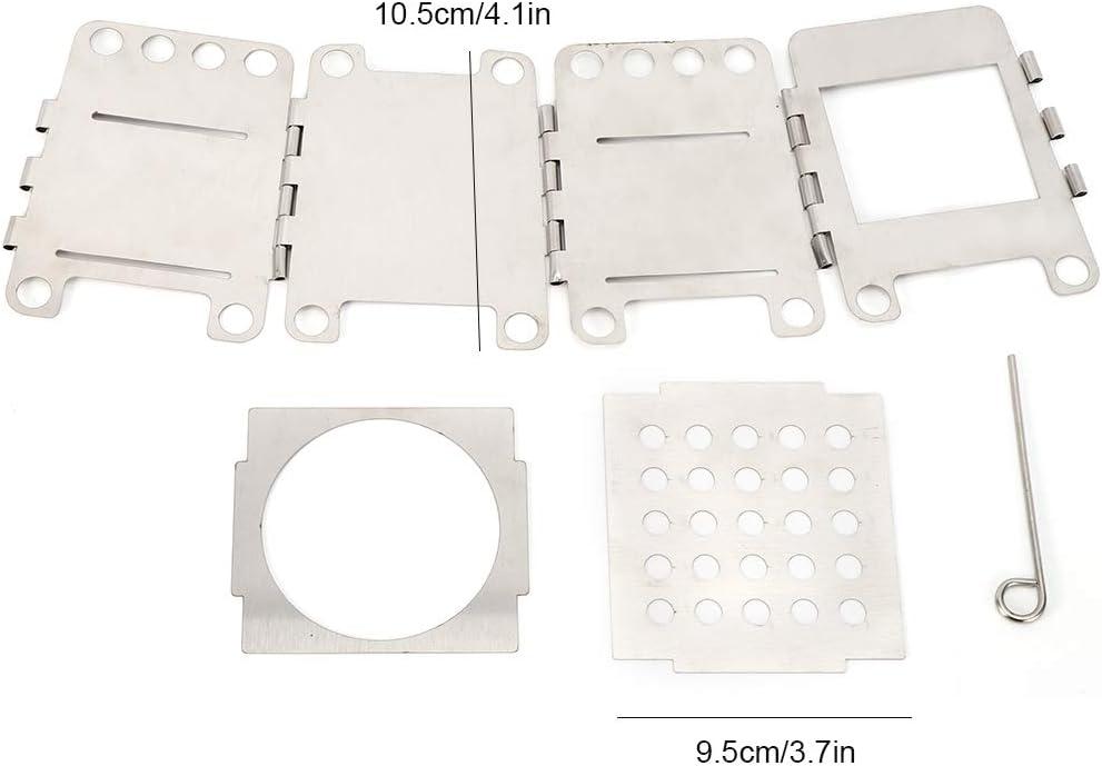 Bếp Cắm Trại Di Động, Bếp Gỗ Mini Dành Cho Sinh Tồn Ngoài Trời Nấu Ăn Dã Ngoại Săn Bắn, Thép Không Gỉ