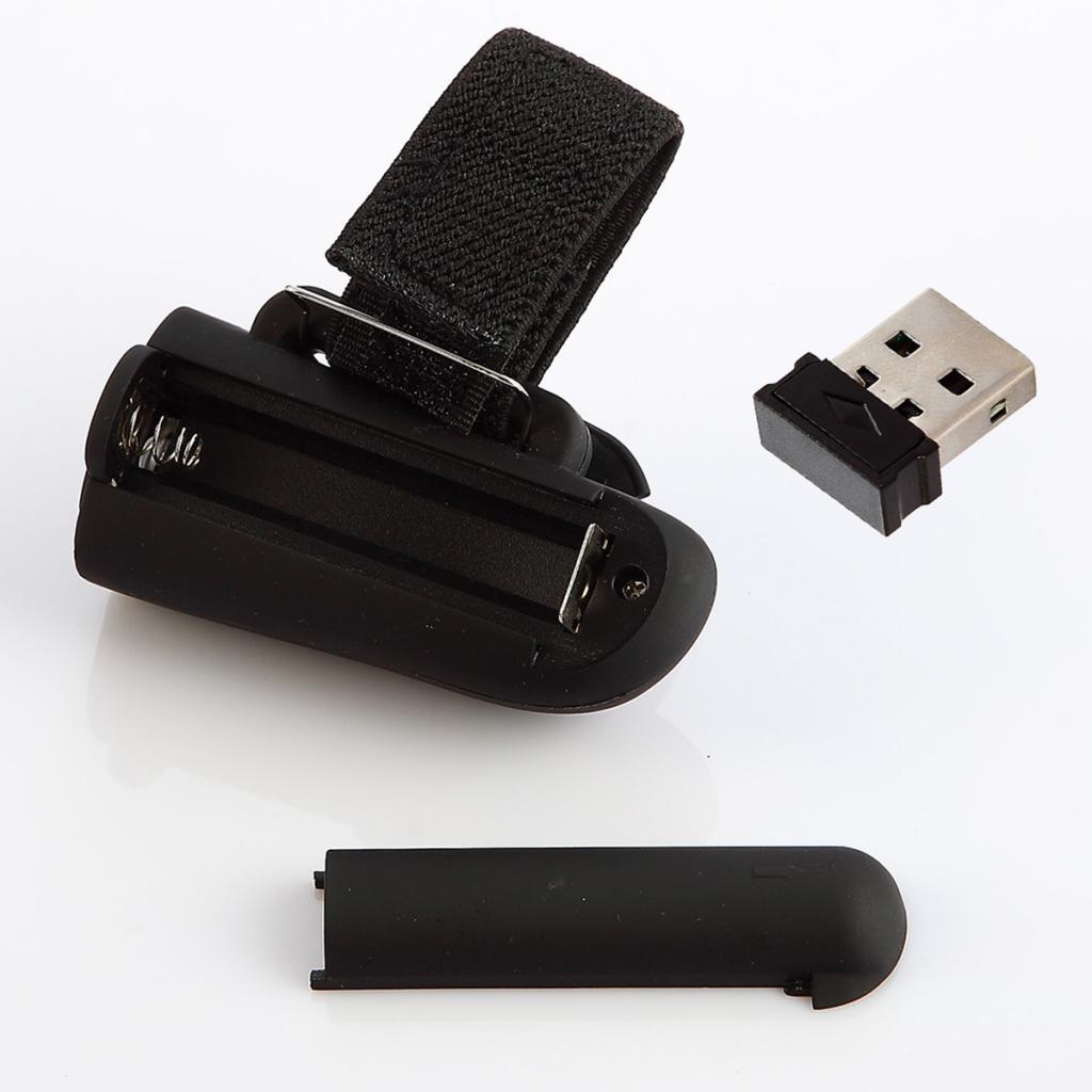 Mini Wireless USB Finger Mouse Optical Handheld Mice for Laptop PC Black
