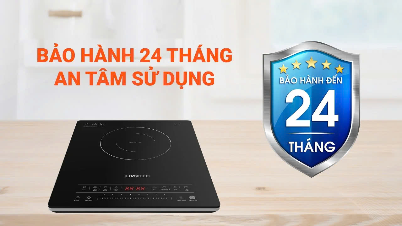 Bếp điện từ đơn Livotec LIS-668 2.000W 8 mức công suất - Miễn phí vận chuyển toàn quốc - Bảo hành 24 tháng - Hàng chính hãng