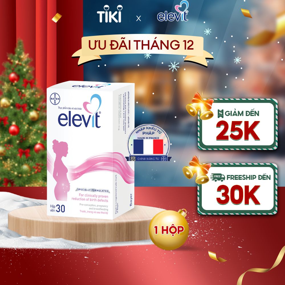 Vitamin Bầu Tổng Hợp Elevit Cho Phụ Nữ Trước, Trong và Sau Thai Kỳ 30 Viên