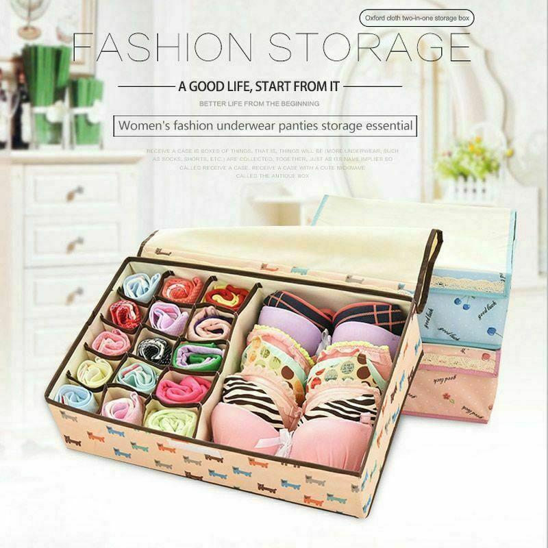Underwear Bra Organizer Storage Box Foldable Closet Drawer Organizer Boxes Dividers For Wardrobe Underwear Socks Scarf