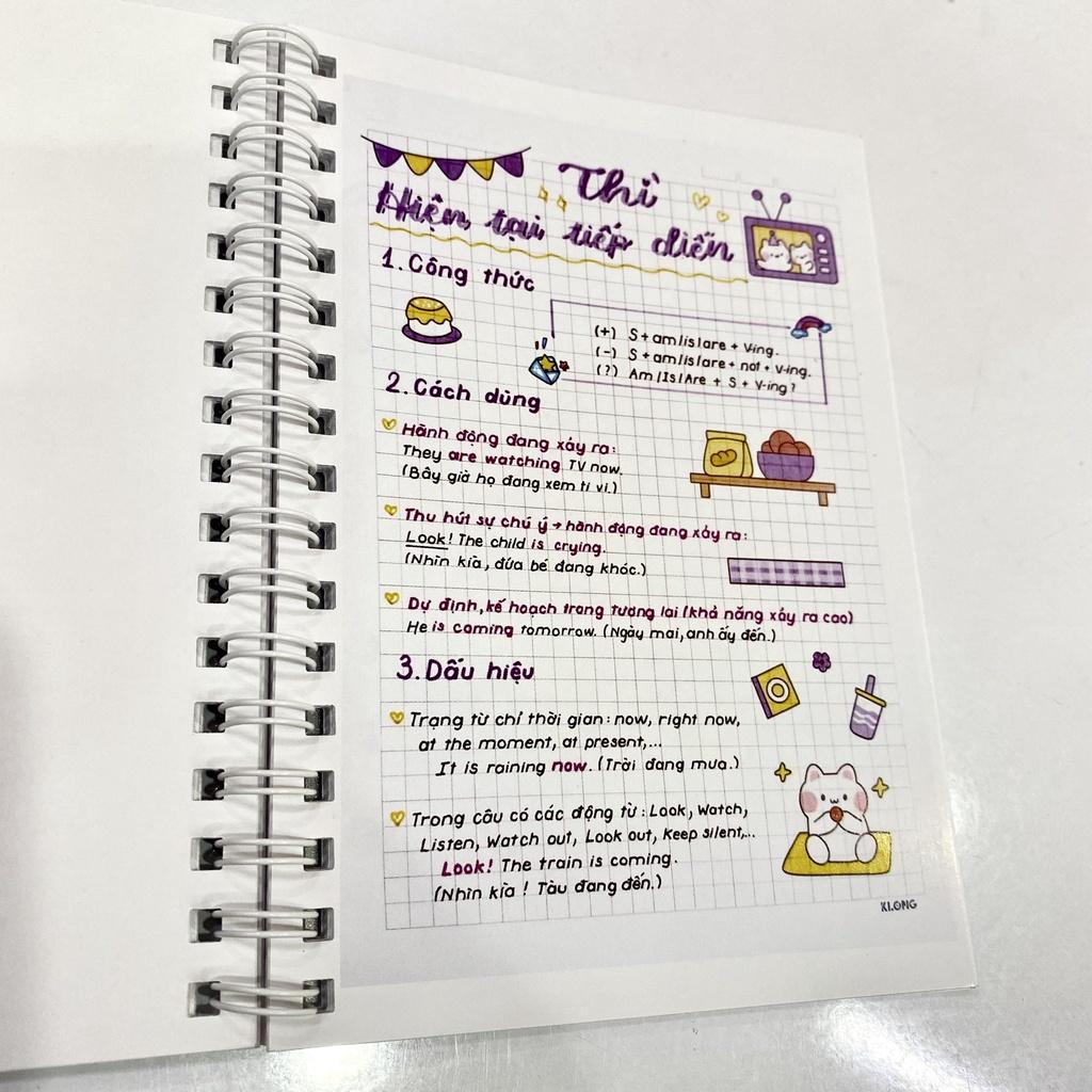 Sổ takenote Văn 9, sổ tay ghi chép văn 9, sổ lò xo bìa trong Beta, sổ còng đóng Binder làm sổ planner bullet journal