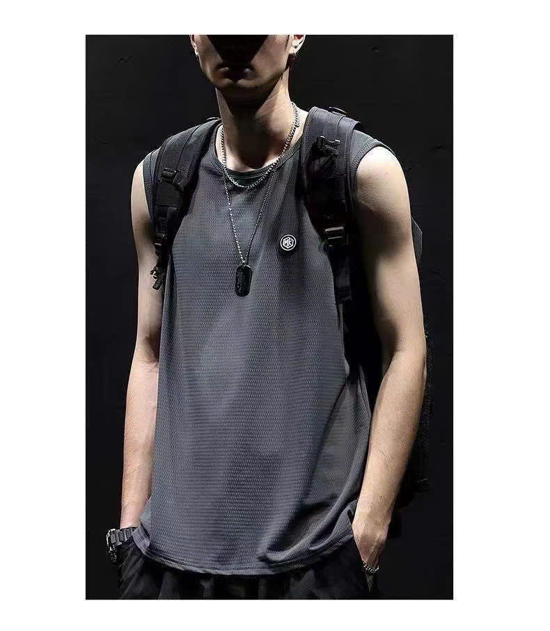 Áo thun ba lỗ nam nữ 2N Unisex in logo màu đen/xám/đen họa tiết