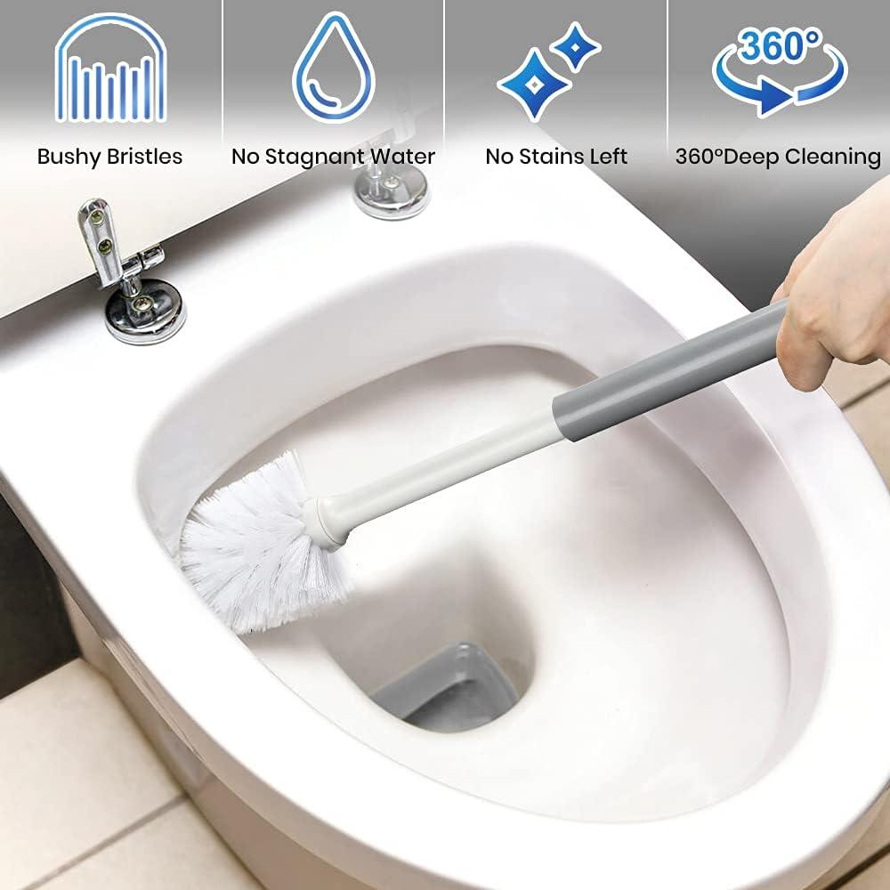 Nhà vệ sinh pít tông và bàn chải bát với combo đứng để làm sạch phòng tắm