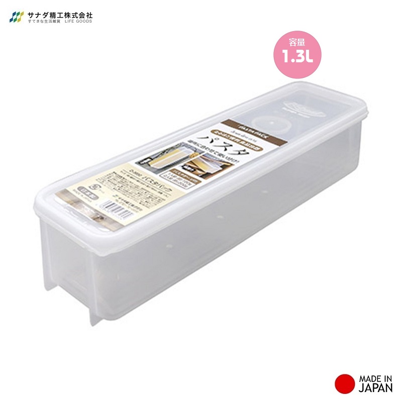 Hộp đựng đũa thìa, mỳ ống cất gọn có nắp đậy Sanada 1.3L hàng Made in Japan