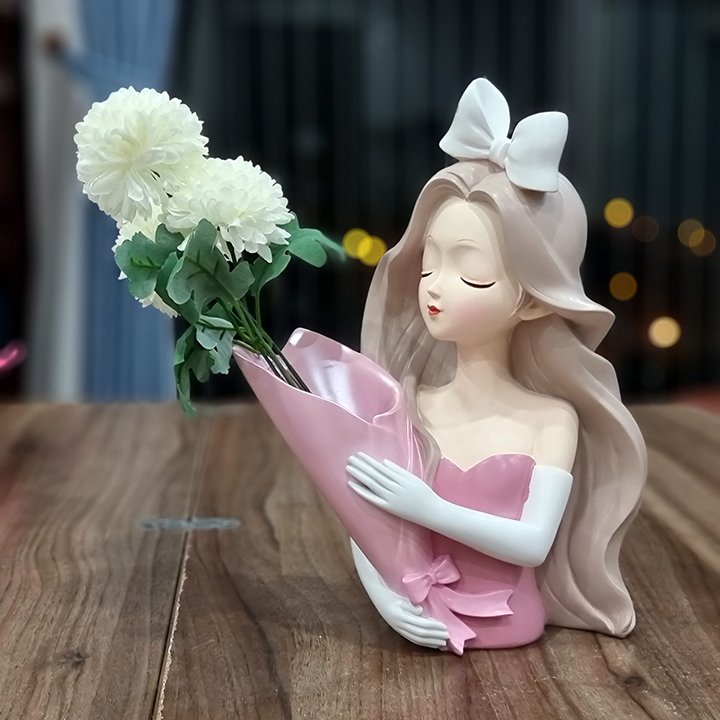 Bình Cắm Hoa Công Chúa Combo Tặng Kèm Hoa Cúc Lụa