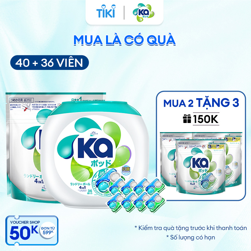 Combo Viên Giặt Xả Đa Năng 4 Trong 1 KA Universal